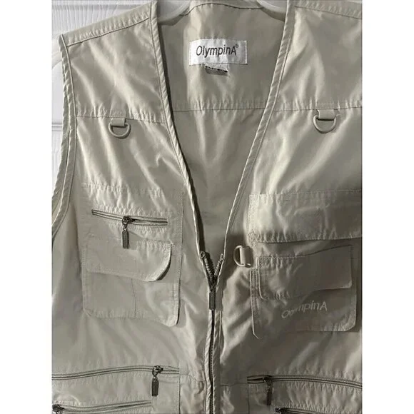 OLYMPIANA Men's Utility Fishing Hunting Safari Vest Large - Picture 4 of 6